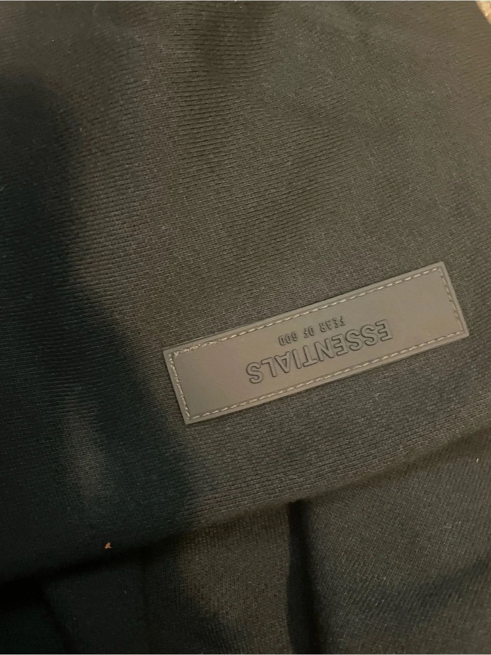 Essentials Black Pullover Hoodie with Subtle Logo - Picture 4 of 4